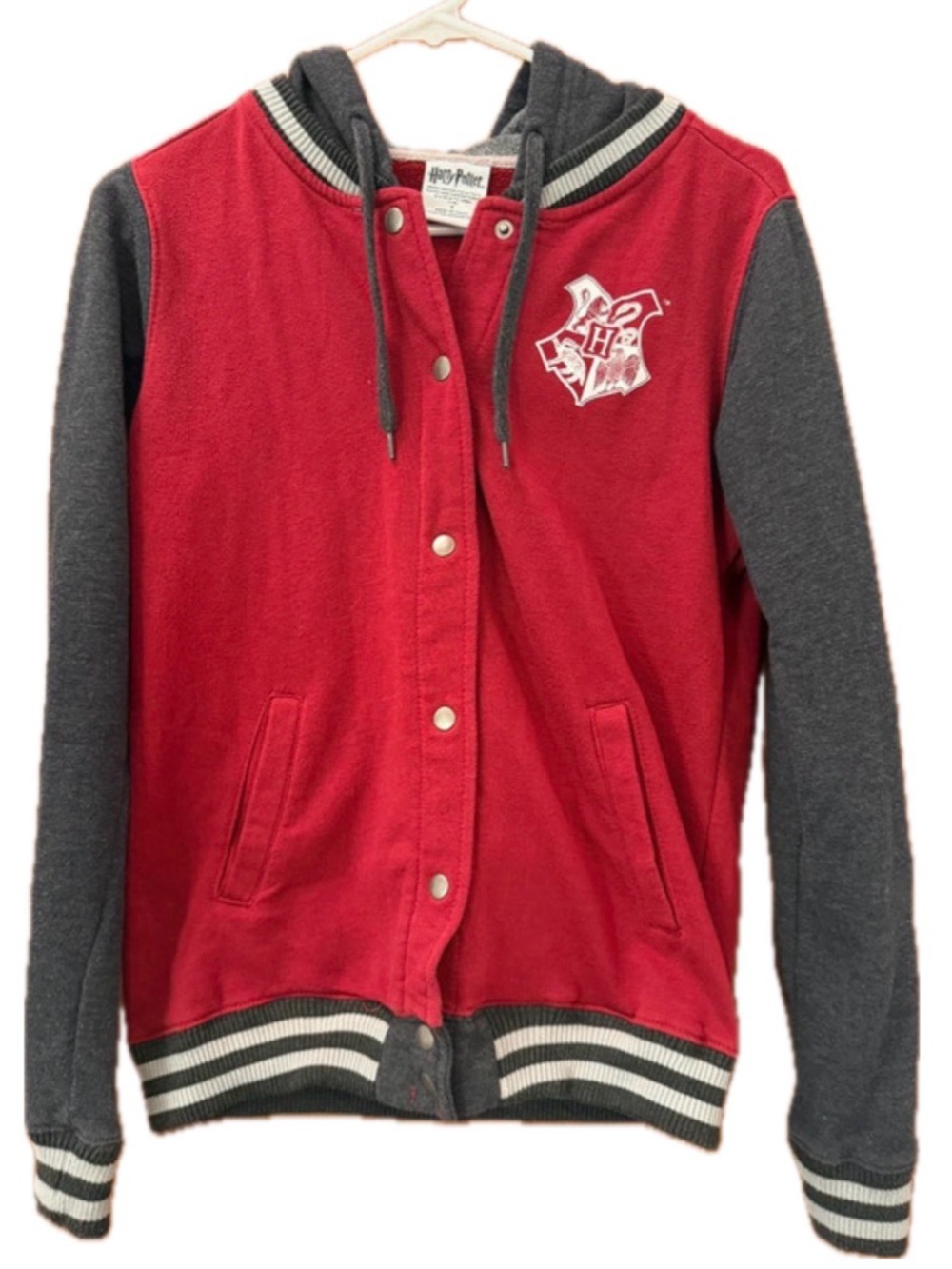 Official Harry Potter Hogwarts Hooded Varsity Letterman Jacket Juniors/Womens Sm
